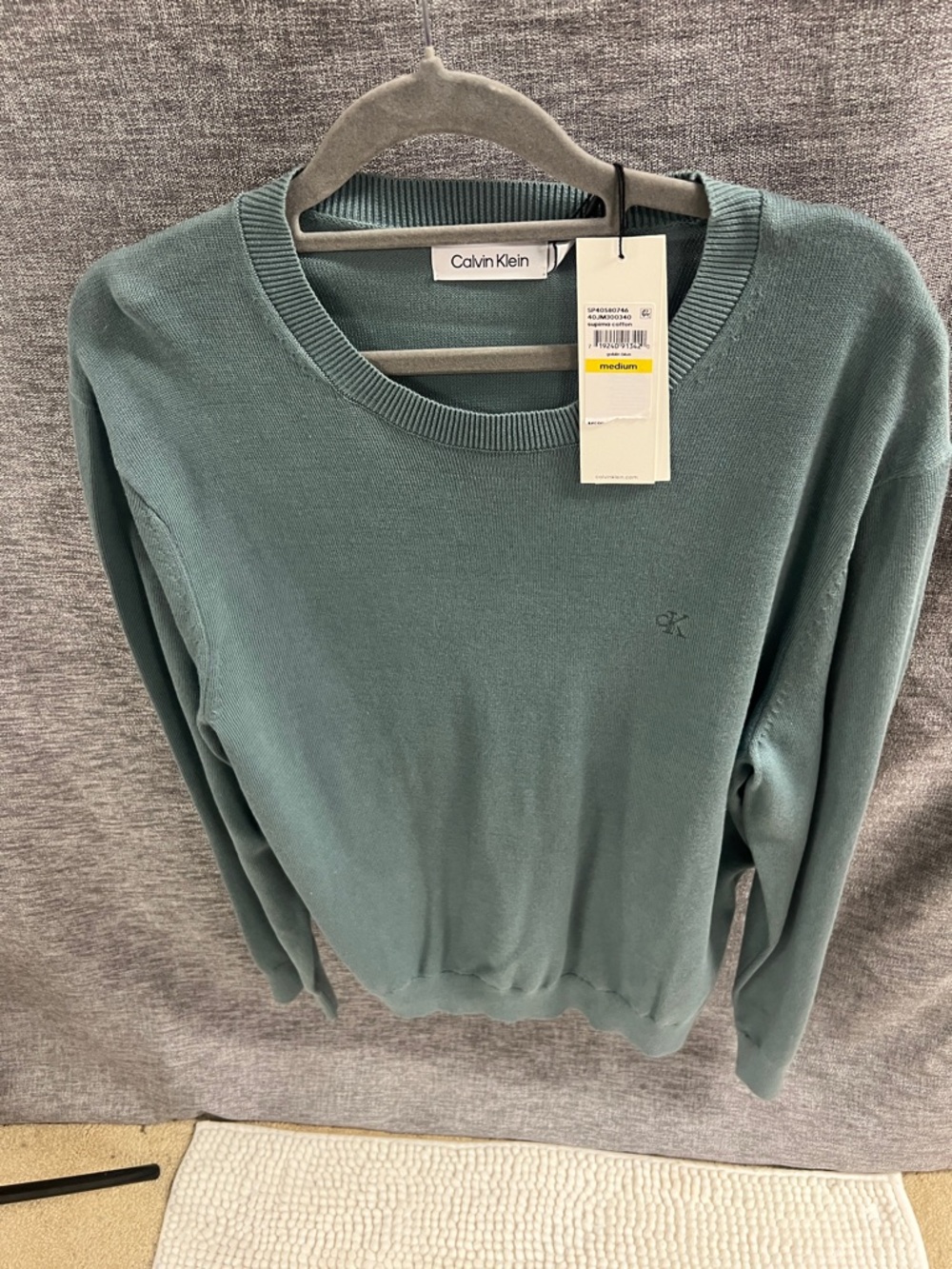 Calvin Klein Scoop-Neck Sweater in Muted Teal